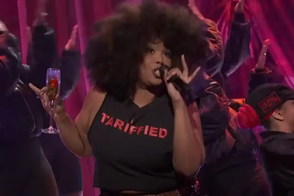 Lizzo performs as musical guest during "Saturday Night Live" on Saturday, April 12, 2025.