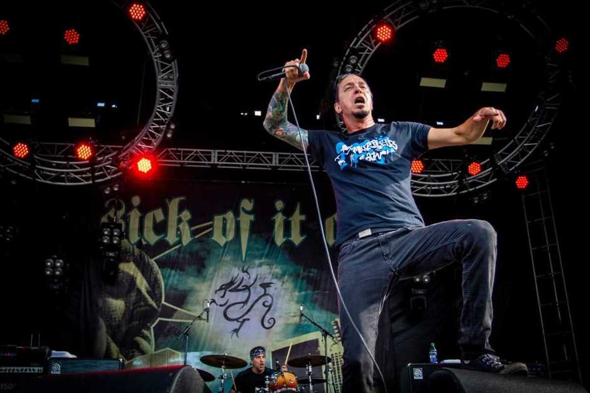 Lou Koller of Sick of it All performs at the 77 Montreal Festival at Parc Jean-Drapeau on July 27, 2018 in Montreal, Canada.