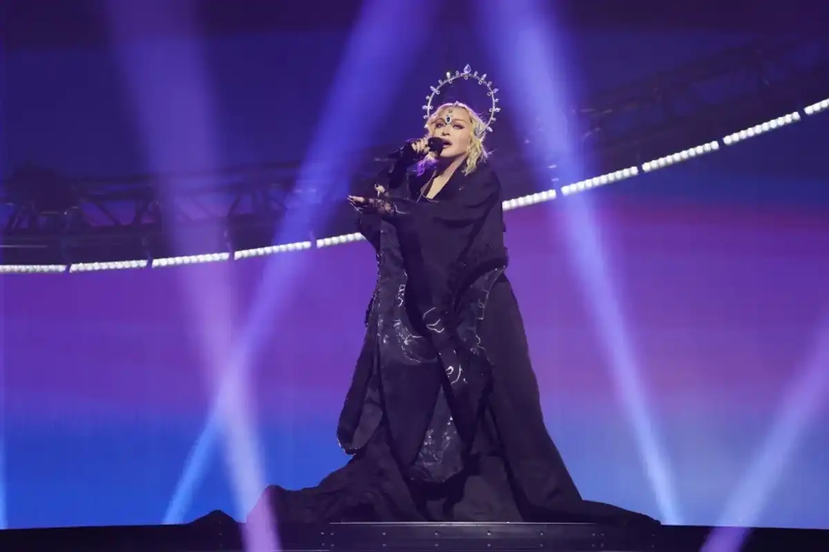 Madonna performs during opening night of The Celebration Tour at The O2 Arena on Oct. 14, 2023 in London.