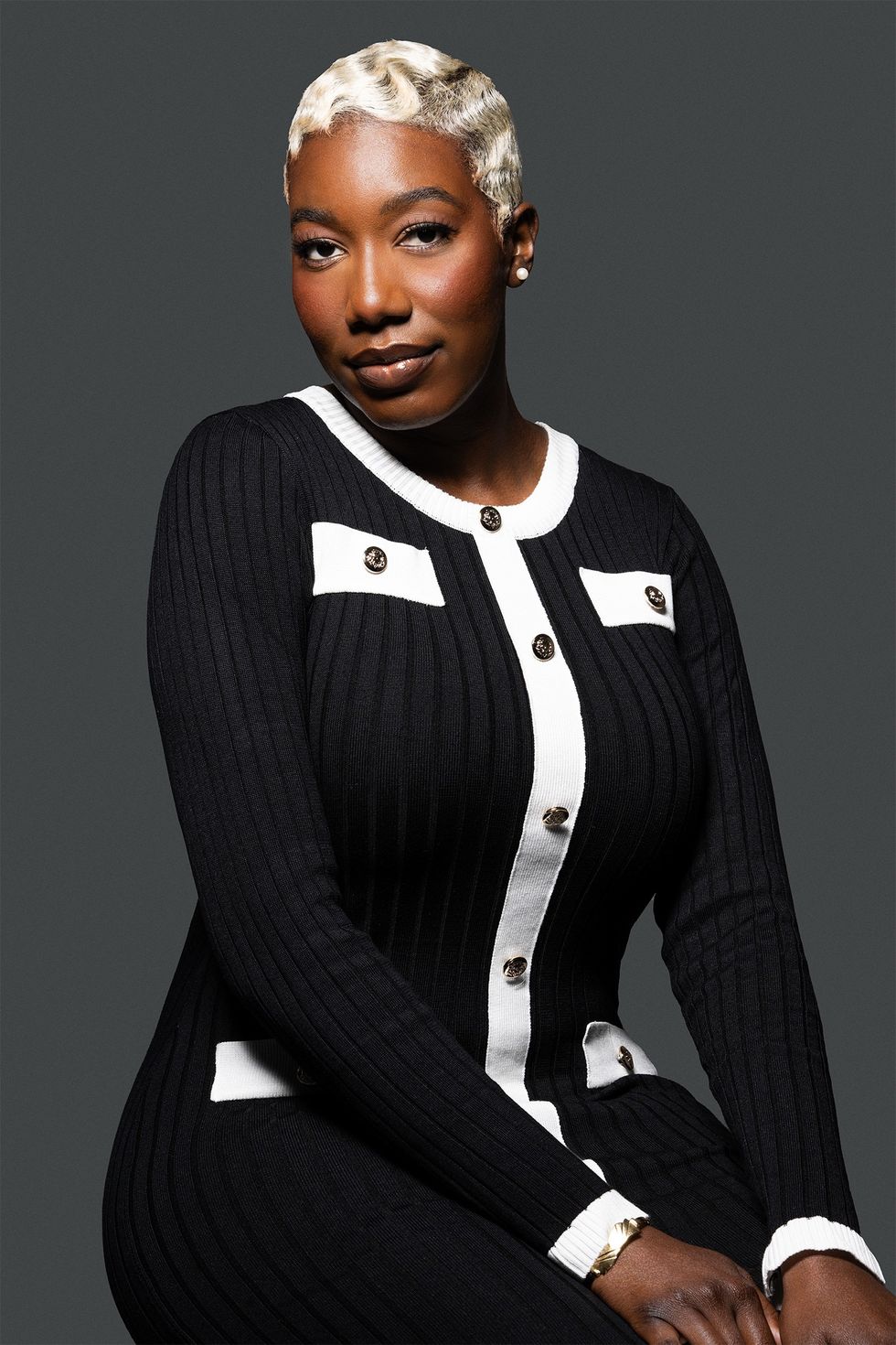 Mame Diagne of Right Hand Co. photographed by Lane Dorsey in Toronto, 2025. Makeup by Jacqueline Marques and Vanessa Baudner.