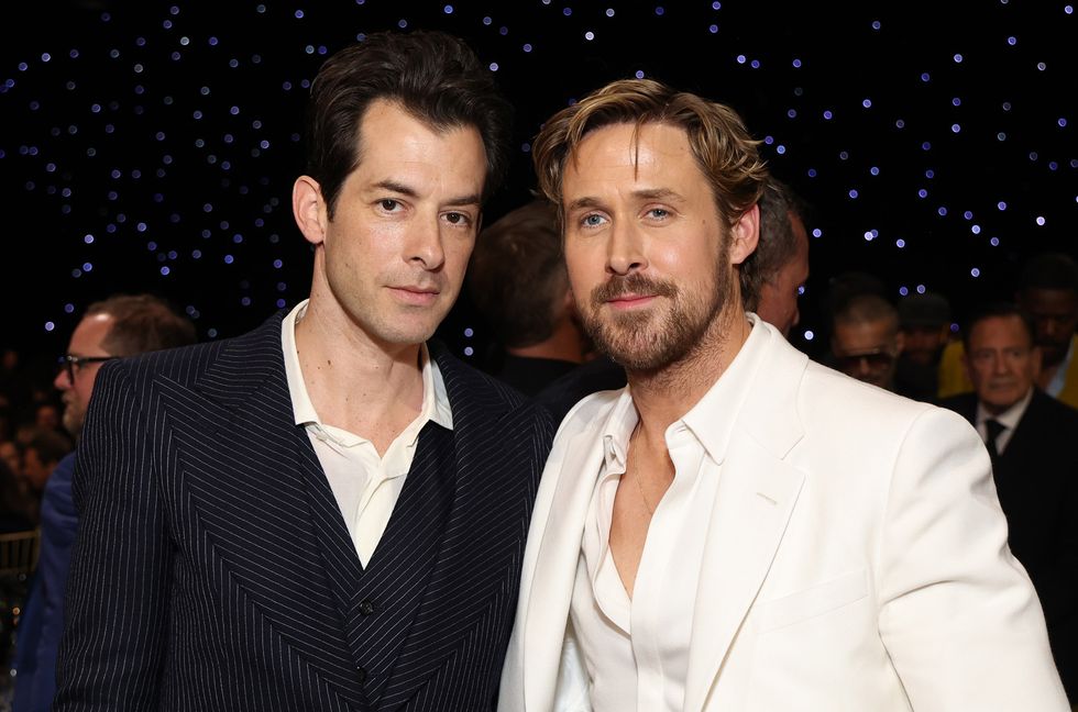 Mark Ronson and Ryan Gosling attend the 29th Annual Critics Choice Awards at Barker Hangar on Jan. 14, 2024 in Santa Monica, Calif.