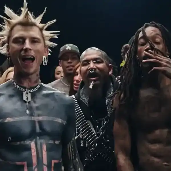 mgk and Wiz Khalifa in the "Everything Tatted" music video.
