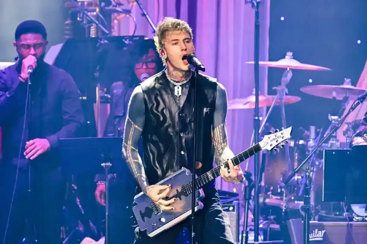 mgk performs onstage at the Pre-Grammy Gala on January 31, 2026 in Los Angeles, California.