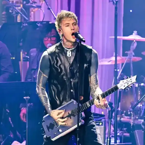 mgk performs onstage at the Pre-Grammy Gala on January 31, 2026 in Los Angeles, California.