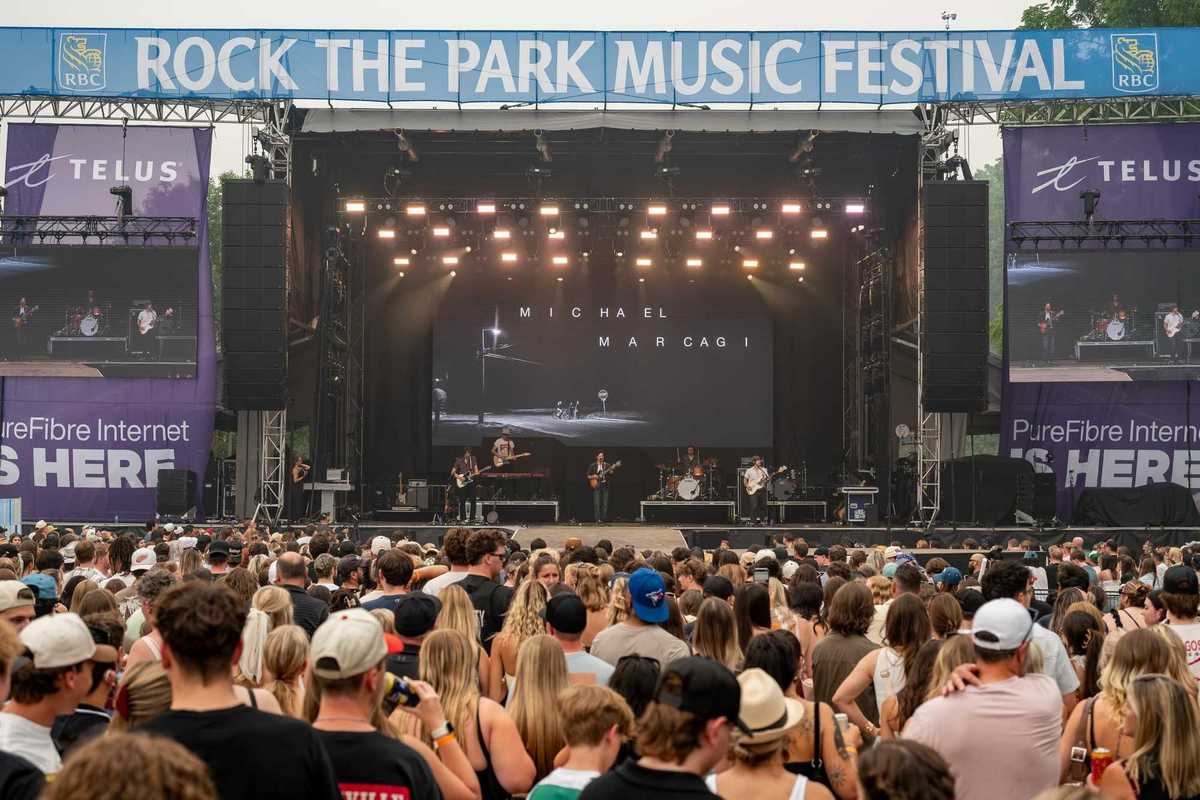 Michael Marcagi performs during the first day of Rock the Park 2026.