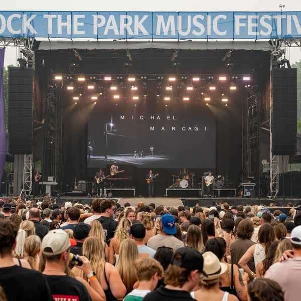 Michael Marcagi performs during the first day of Rock the Park 2026.