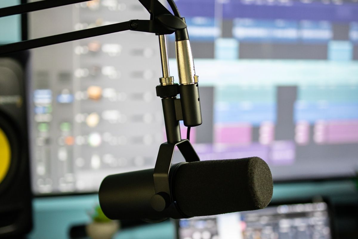Microphone in a studio setting