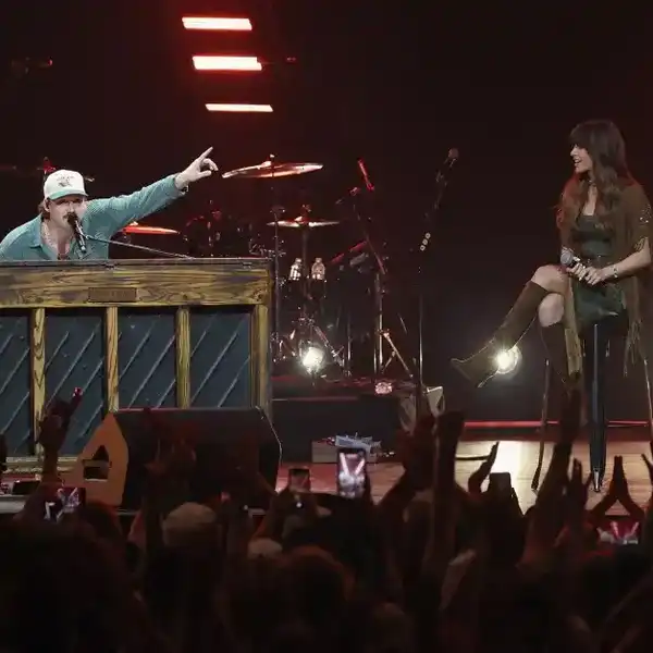 Morgan Wallen and Ella Langley perform onstage to celebrate the launch of new exclusive SiriusXM channel at The Pinnacle on April 02, 2026 in Nashville, Tennessee.