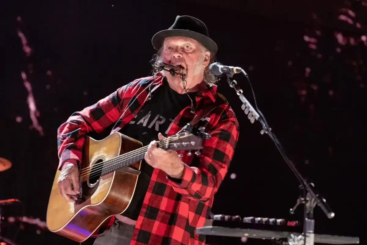 Neil Young performs in concert during Farm Aid 2024 at Saratoga Performing Arts Center on Sept. 21, 2024 in Saratoga Springs, New York.