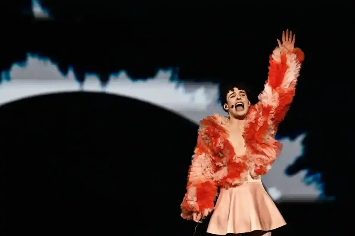 Nemo representing Switzerland with the song "The Code" performs during the final of the 68th Eurovision Song Contest (ESC) 2024 on May 11, 2024 at the Malmo Arena in Malmo, Sweden.