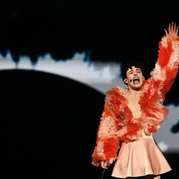 Nemo representing Switzerland with the song "The Code" performs during the final of the 68th Eurovision Song Contest (ESC) 2024 on May 11, 2024 at the Malmo Arena in Malmo, Sweden.