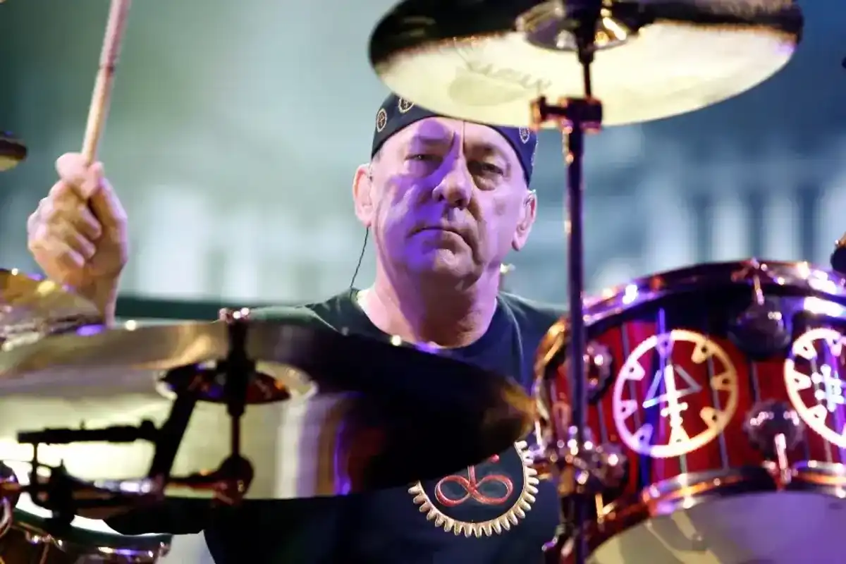 NEW YORK, NY - OCTOBER 22: Drummer Neil Peart of Rush performs at the Barclays Center on October 22, 2012 in the Brooklyn borough of New York, New York.