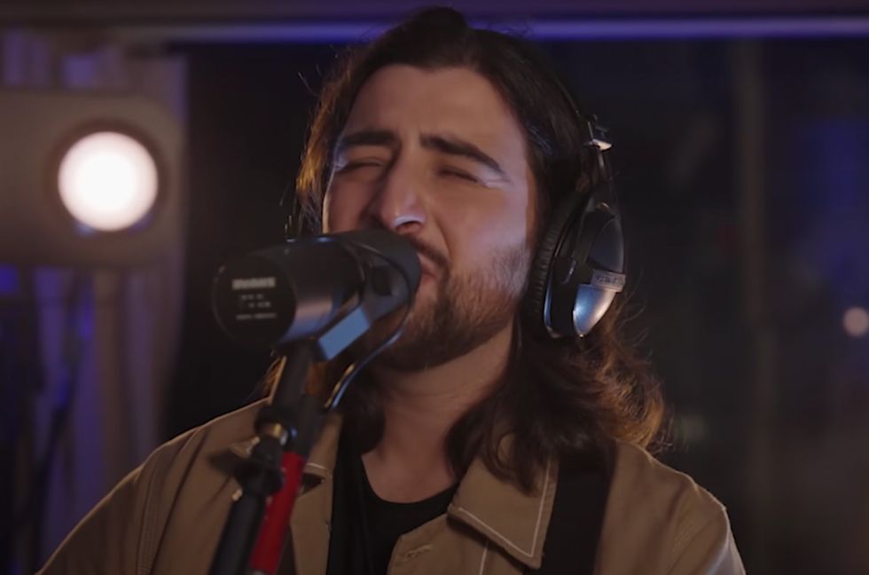 Noah Kahan performs at BBC Radio 1's Live Lounge.