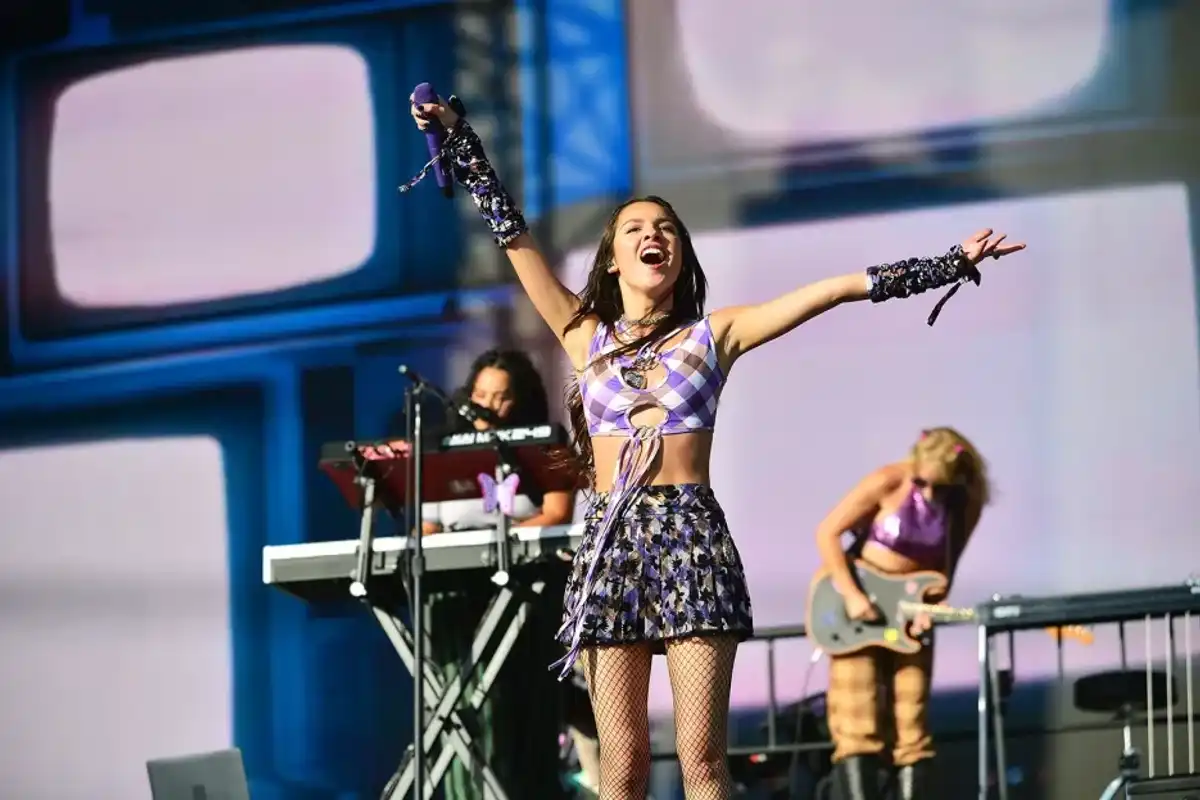 Olivia Rodrigo performs on the Other stage during day four of Glastonbury Festival at Worthy Farm, Pilton on June 25, 2022 in Glastonbury, England.