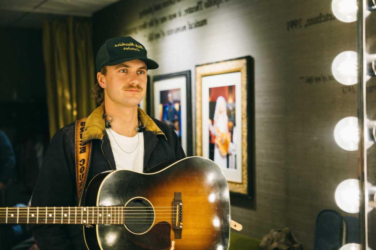 Owen Riegling backstage at the Grand Ole Opry in Nashville on April 22, 2026.