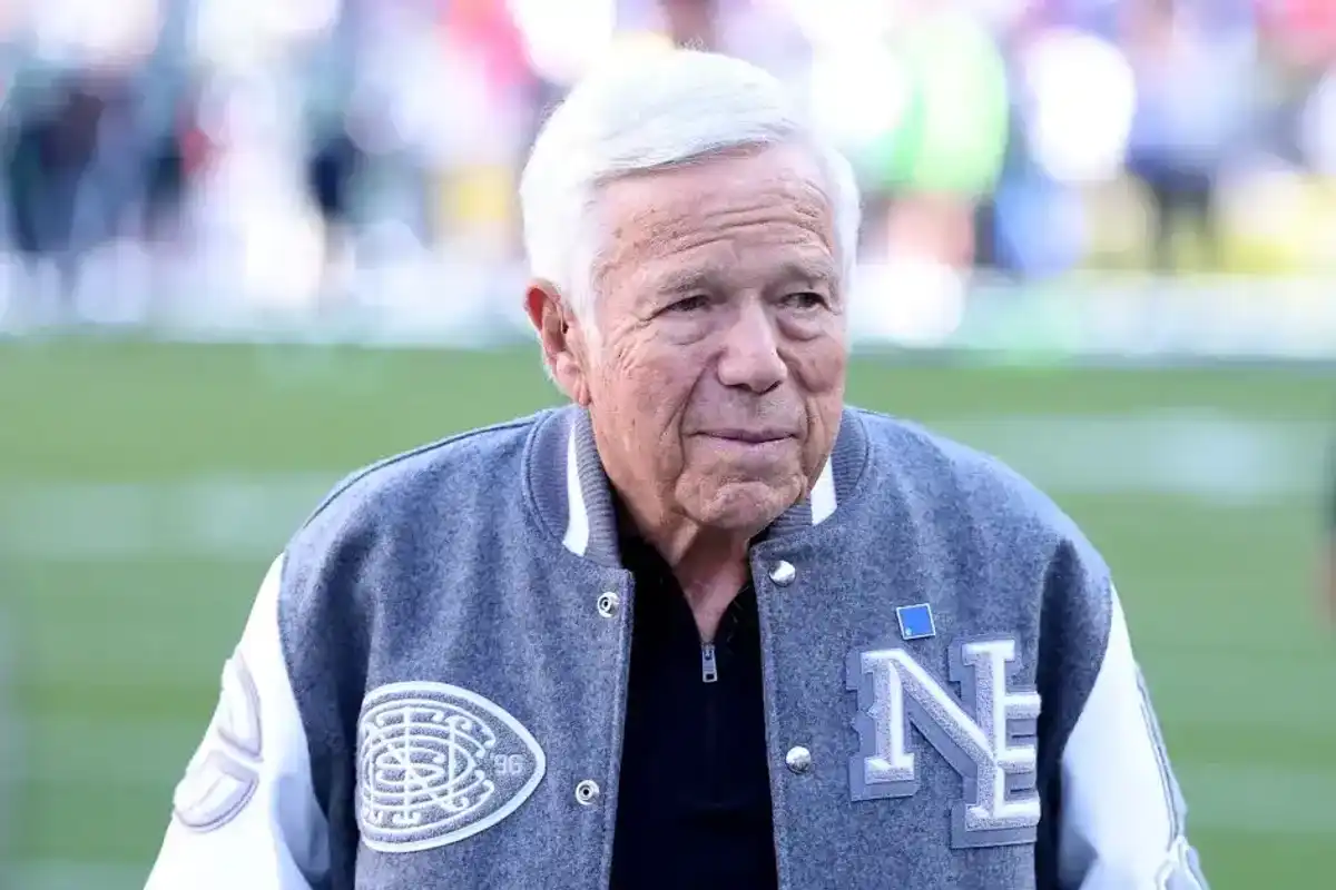Owner Robert Kraft of the New England Patriots looks on prior to the start of Super Bowl LX against the Seattle Seahawks at Levi's Stadium on February 08, 2026 in Santa Clara, California.