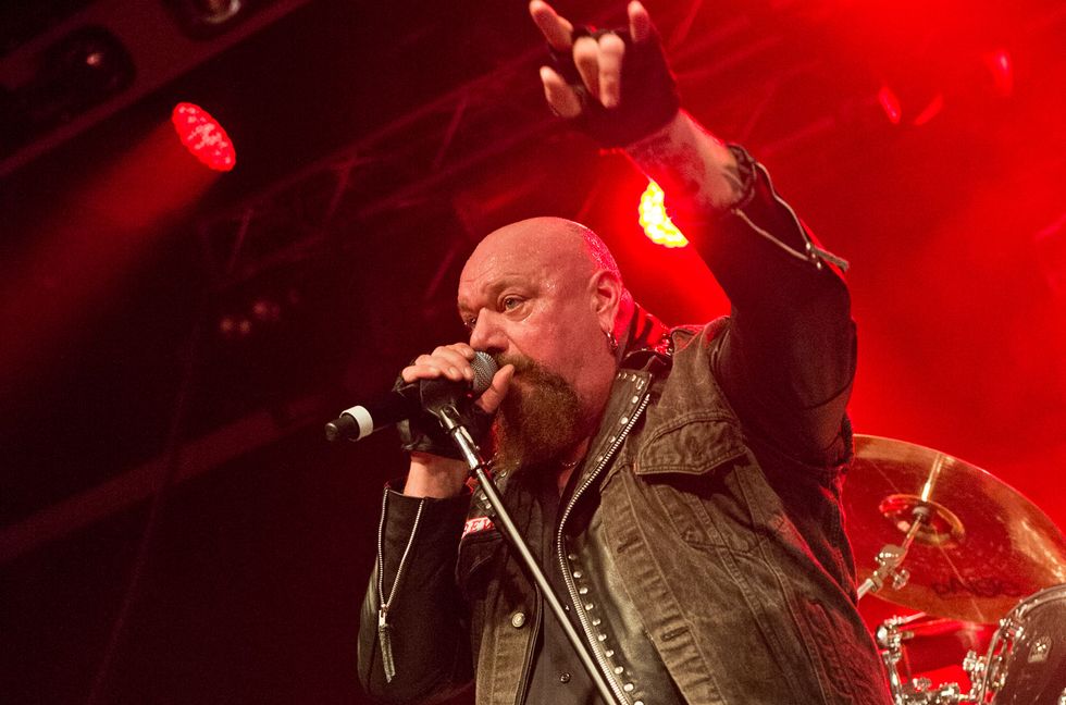 Paul Di'Anno performing live on stage at the 2013 Hard Rock Hell festival in Pwllheli, Wales, on November 30, 2013.