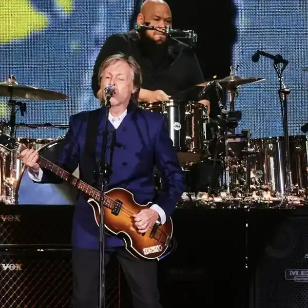 Paul McCartney at the Paul McCartney Got Back Tour performance held at SoFi Stadium on May 13th, 2022 in Los Angeles, California.