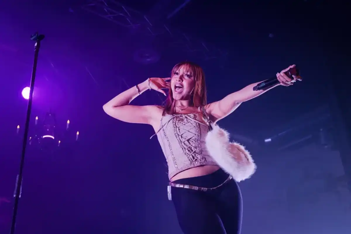 PinkPantheress performs live on stage during a concert at the Huxleys on March 1, 2024 in Berlin, Germany.