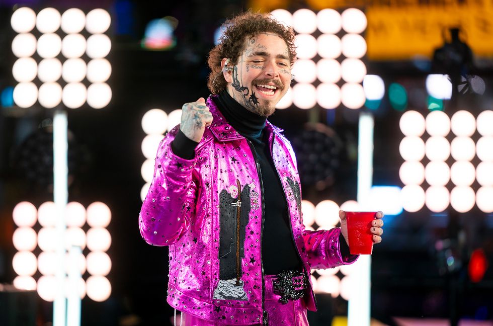 Post Malone performs during the Times Square New Year's Eve 2020 Celebration on Dec. 31, 2019, in New York City.