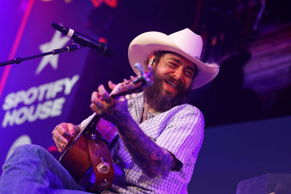 Post Malone performs onstage at Spotify House during CMA Fest 2024 - Day 1 at Ole Red on June 06, 2024 in Nashville, Tenn.