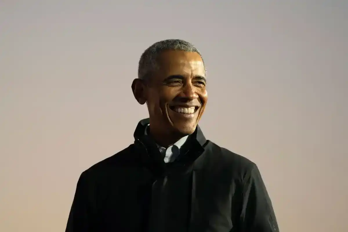 President Barack Obama speaks during a drive-in campaign rally with Democratic presidential nominee Joe Biden at Belle Isle on October 31, 2020 in Detroit.