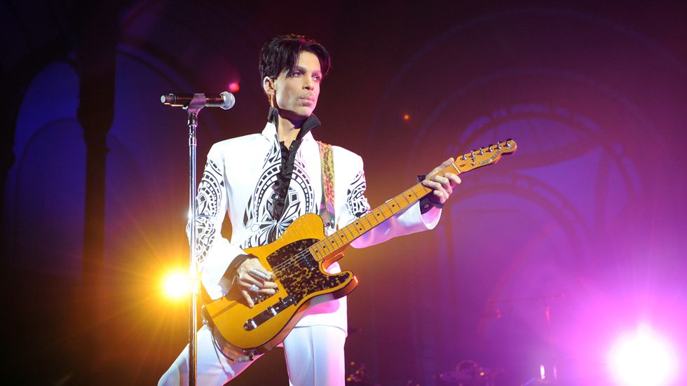 Prince performs on Oct. 11, 2009 at the Grand Palais in Paris.