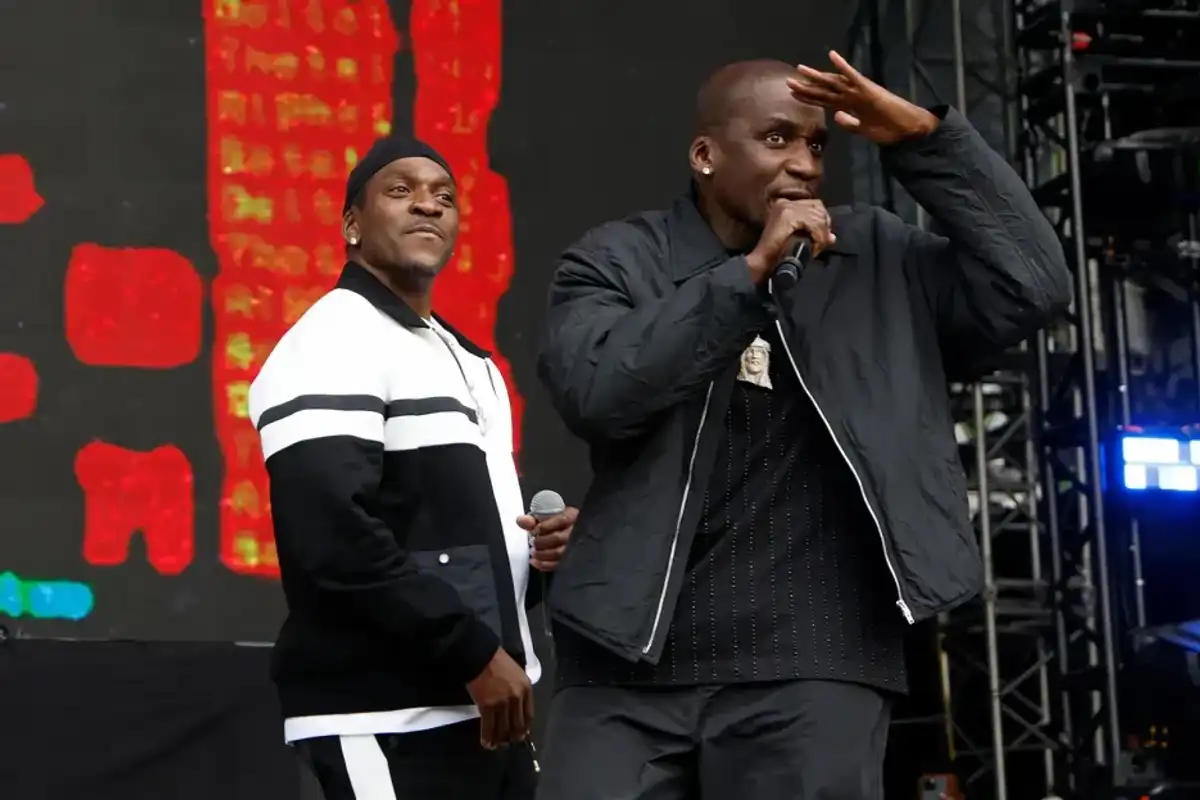 Pusha T and No Malice of Clipse perform during Roots Picnic 2025 at The Mann at Fairmount Park on June 1, 2025 in Philadelphia, Pennsylvania.