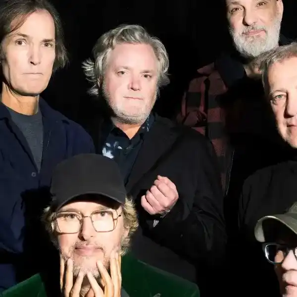 Rheostatics. Back L to R: Tim Vesely, Don Kerr, Kevin Hearn, Dave Bidini, Alex Lifeson Front L to R: Dave Clark, Hugh Marsh