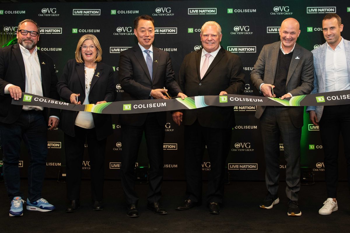 Ribbon cutting at Hamilton, Ontario's TD Coliseum on Nov. 20, 2025.