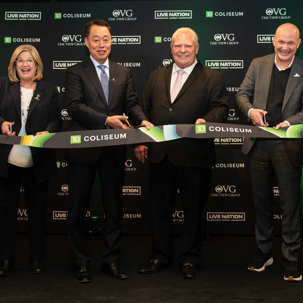 Ribbon cutting at Hamilton, Ontario's TD Coliseum on Nov. 20, 2025.