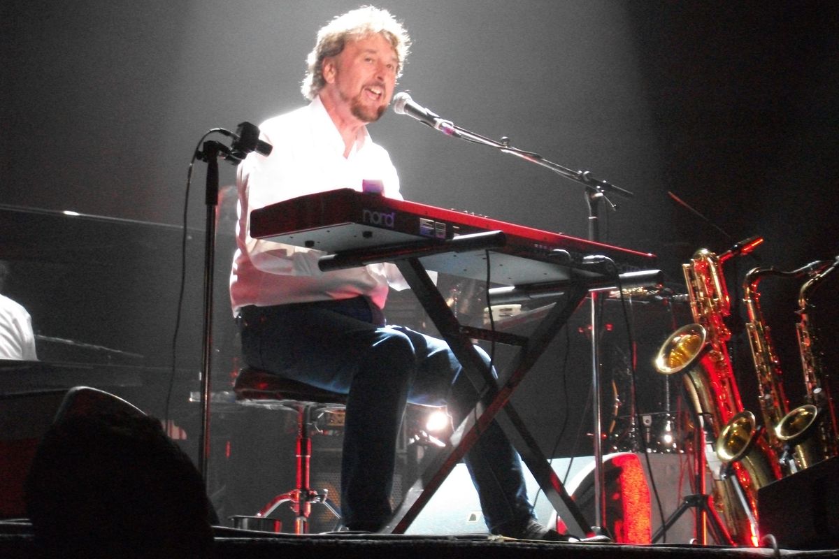 Rick Davies, leader of Supertramp, playing Wurlitzer piano at BBK Live 2010 in Bilbao, Basque Country, Spain