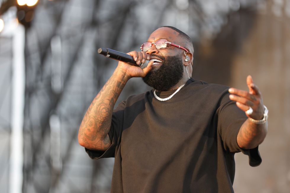 Rick Ross performs during the "Miami Jazz In The Gardens" music festival at Hard Rock Stadium on March 09, 2024 in Miami Gardens, Florida.