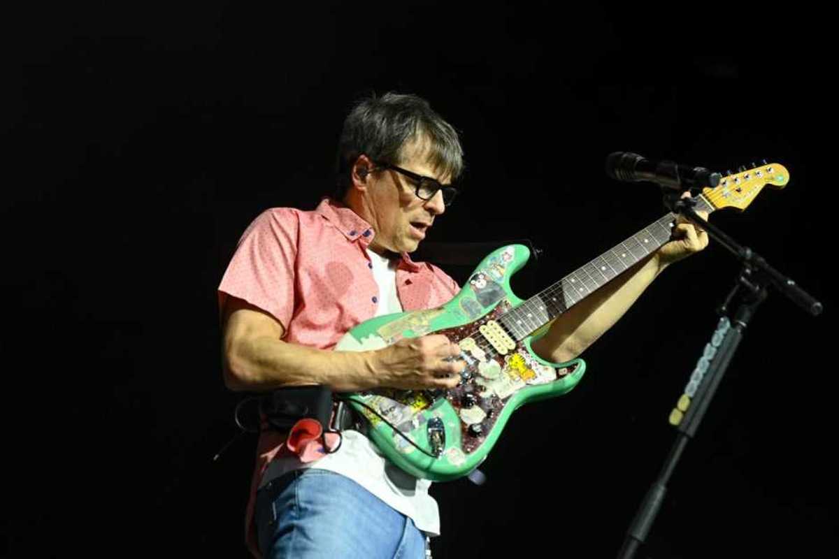 Rivers Cuomo of Weezer at the 2025 Coachella Valley Music And Arts Festival on April 12, 2025 in Indio, California.