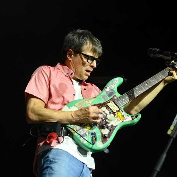Rivers Cuomo of Weezer at the 2025 Coachella Valley Music And Arts Festival on April 12, 2025 in Indio, California.
