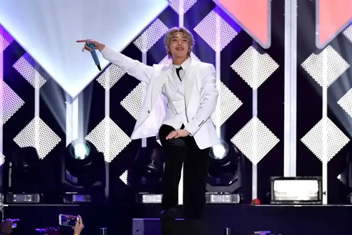 RM of BTS performs on stage during KIIS FM's Jingle Ball 2019 presented by Capital One at The Forum on Dec. 6, 2019, in Inglewood, Calif.