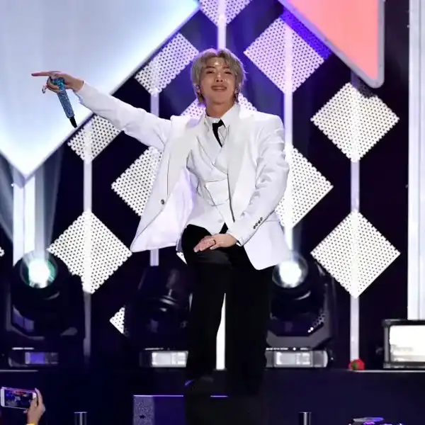 RM of BTS performs on stage during KIIS FM's Jingle Ball 2019 presented by Capital One at The Forum on Dec. 6, 2019, in Inglewood, Calif.