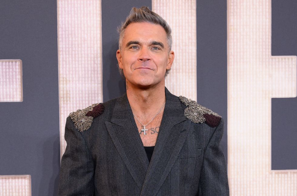 Robbie Williams attends the "Better Man" European Premiere at the Odeon Luxe Leicester Square on Nov. 27, 2024 in London.