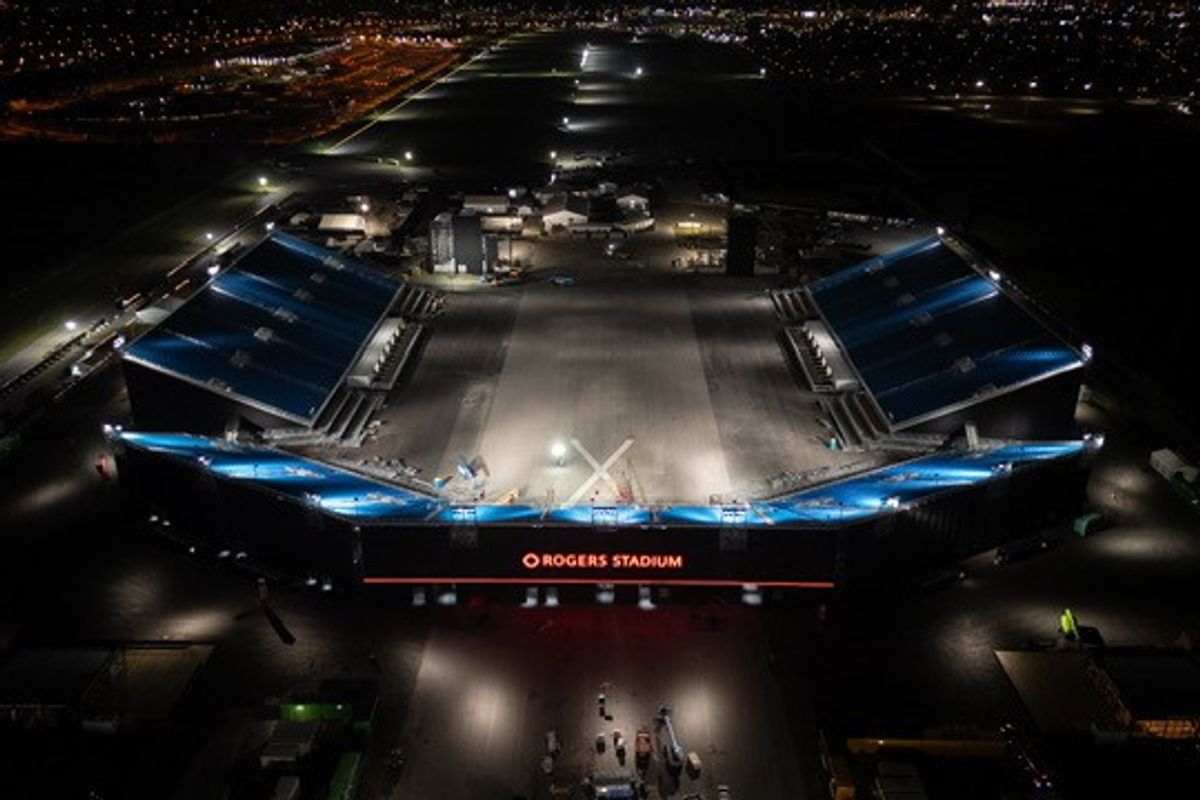 Rogers Stadium at night