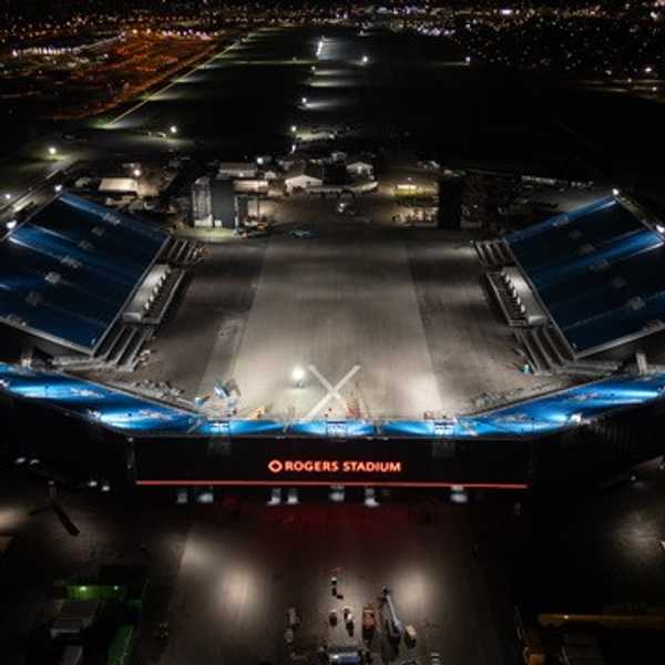 Rogers Stadium at night