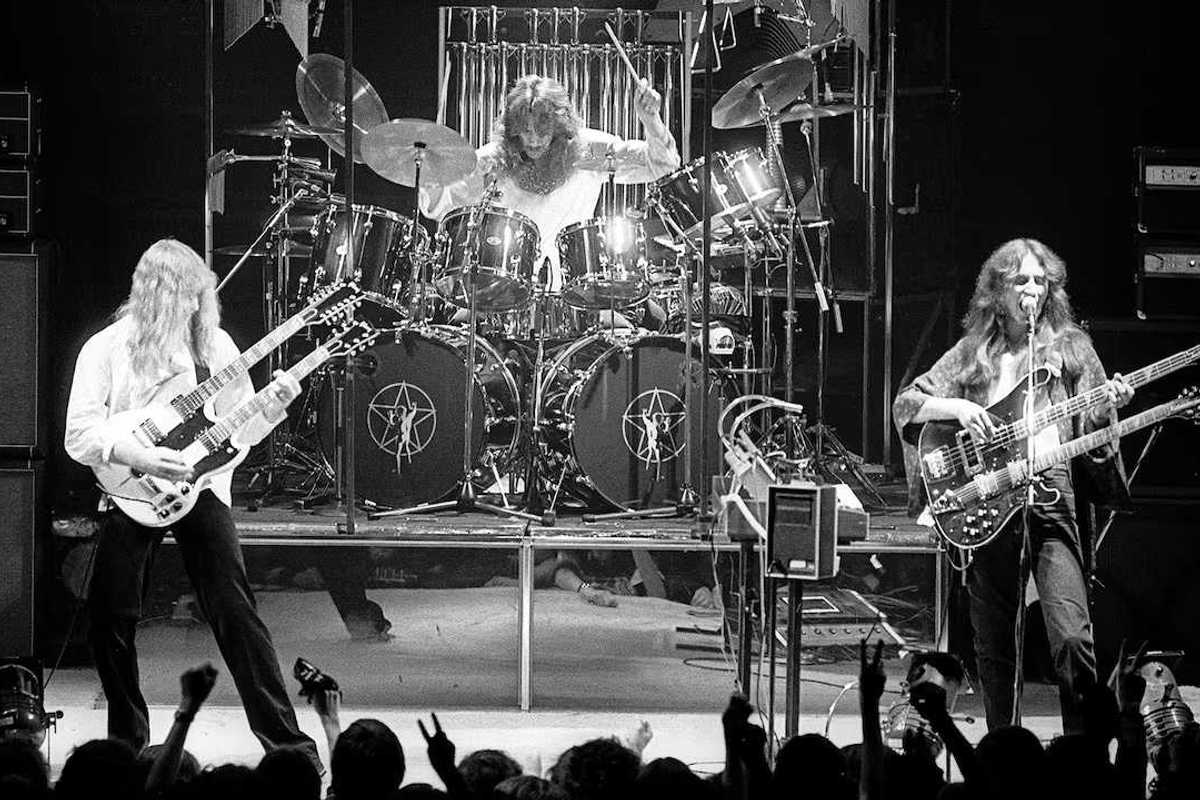 Rush performing in 1977.