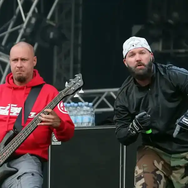 Sam Rivers and Fred Durst or Limp Bizkit perform at Day 1 of the Sonisphere Festival at Knebworth Park on July 4, 2014 in Knebworth, England.
