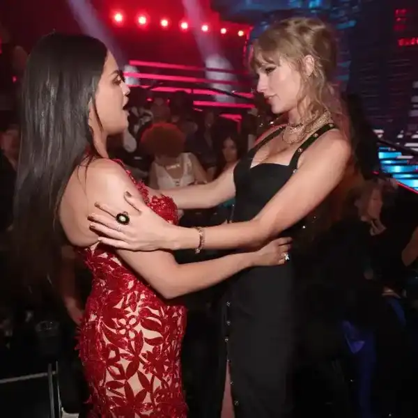Selena Gomez and Taylor Swift at the 2023 MTV Video Music Awards held at Prudential Center on Sept. 12, 2023, in Newark, N.J.
