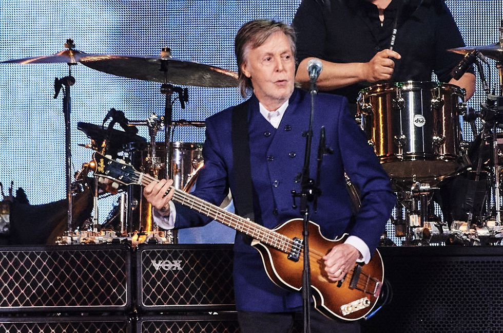 Sir Paul McCartney performs as part of his 'Got Back' tour, at the Centenario stadiium in Montevideo on Oct. 1, 2024.