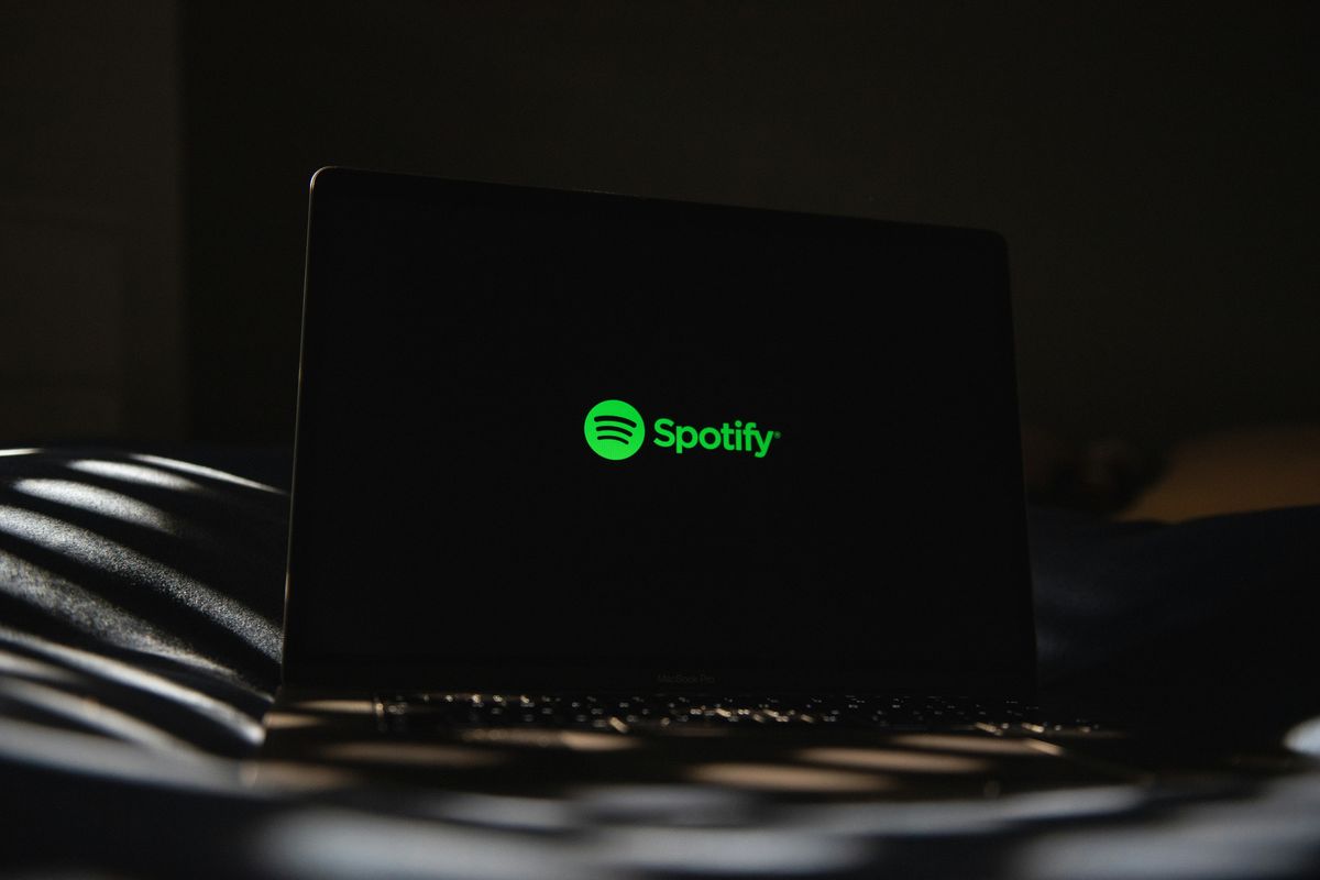 Spotify logo on computer