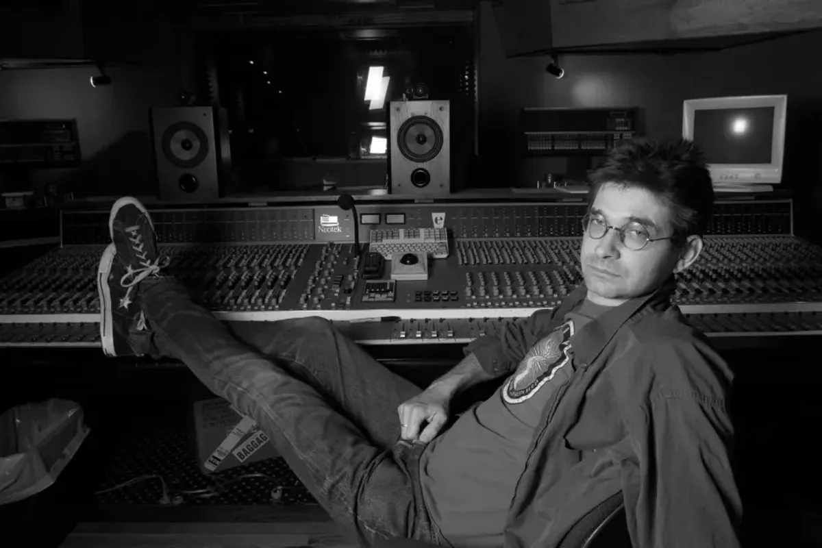 Steve Albini in the 'A' control room of his studio, Electrical Audio, Chicago, Illinois, June 24, 2005.