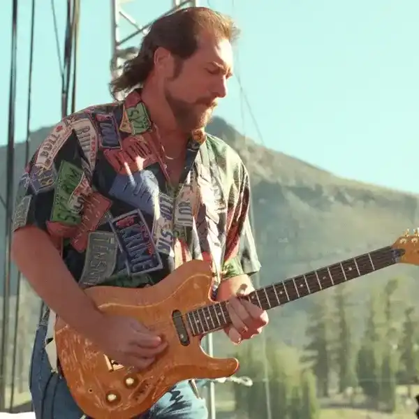 Steve Cropper of Booker T & the M.G.'s performs at Squaw Valley ski area on August 25, 1991 in Squaw Valley, California.