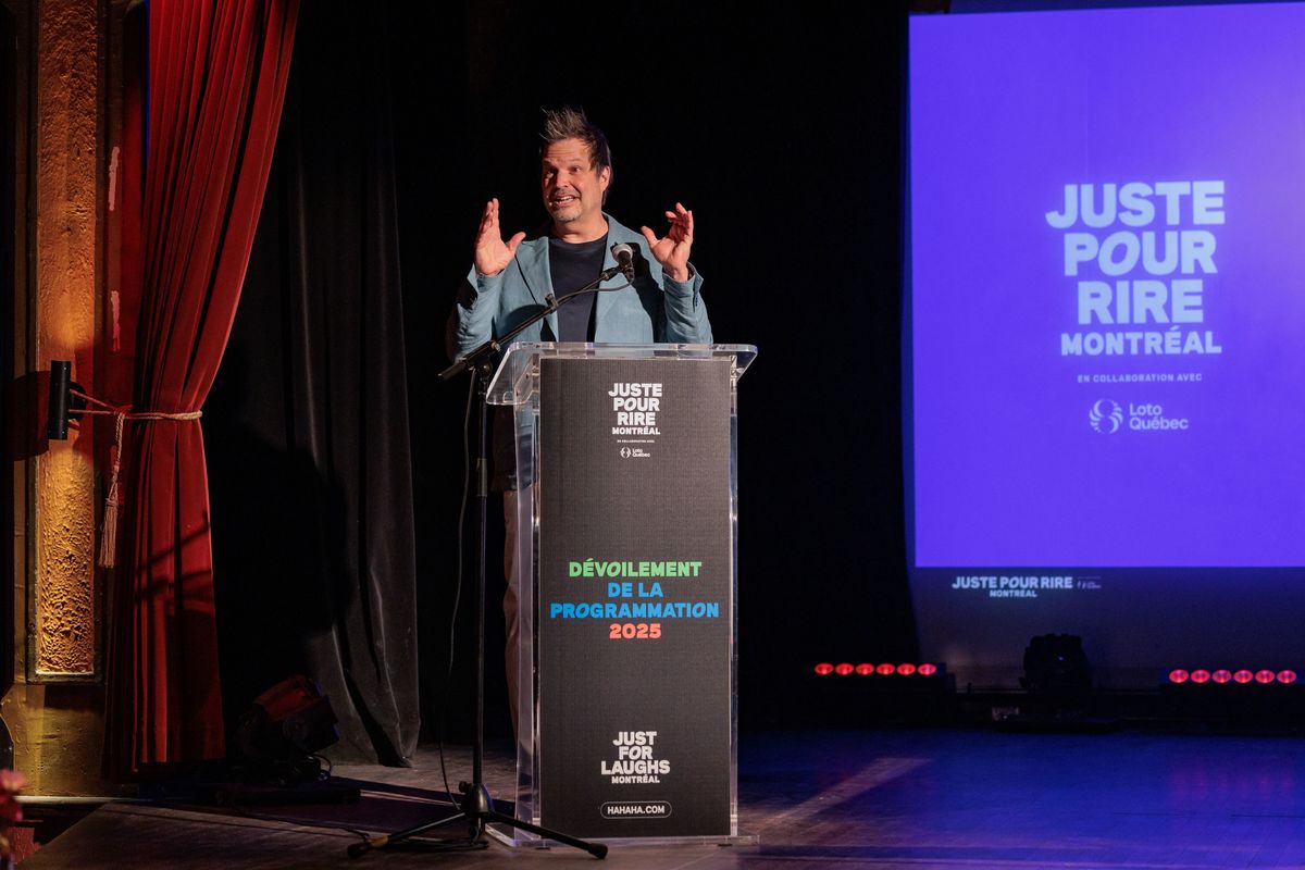 Sylvain Parent-Bédard at Just For Laughs press conference in Montreal on May 8, 2025.