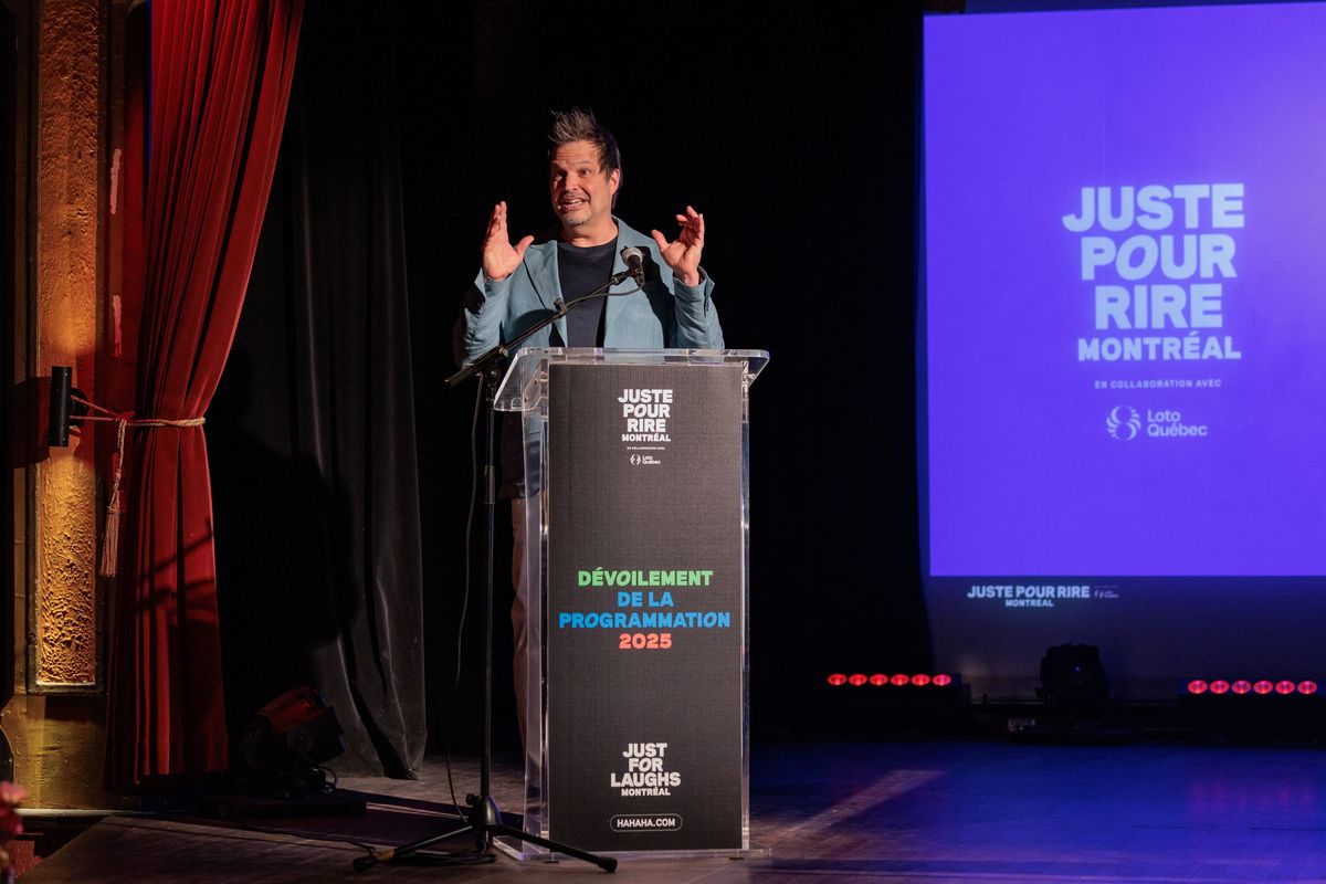 Sylvain Parent-Bédard at Just For Laughs press conference in Montreal on May 8, 2025.