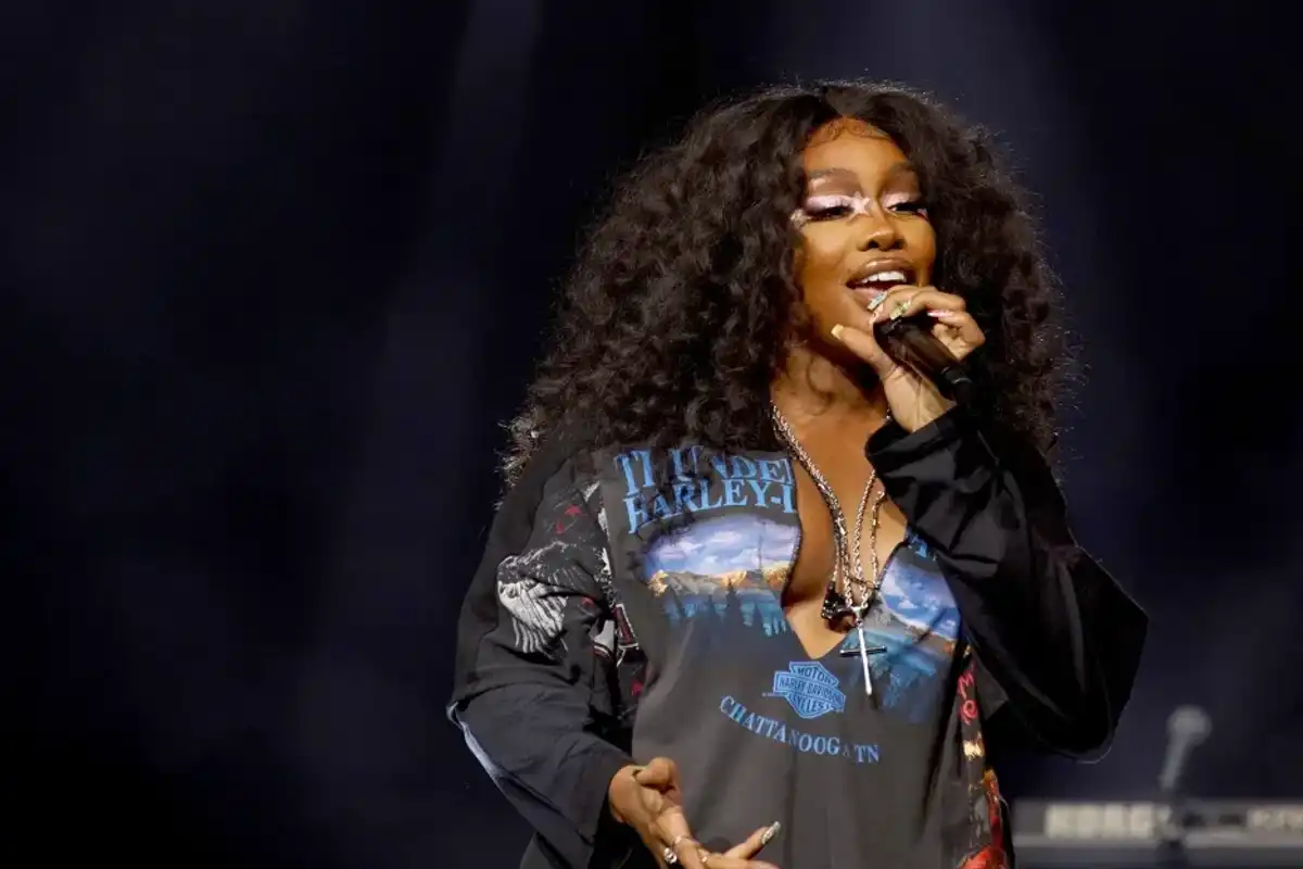 SZA performs onstage at Spotify's Night of Music party during VidCon 2022 at Anaheim Convention Center on June 25, 2022 in Anaheim.